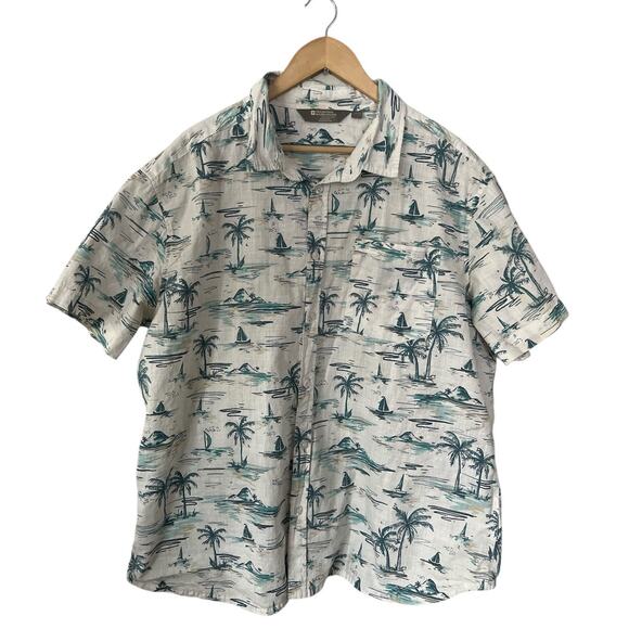 Mountain Warehouse White Tropical Print Short Sleeve Cotton Button Down XXL - Picture 1 of 5